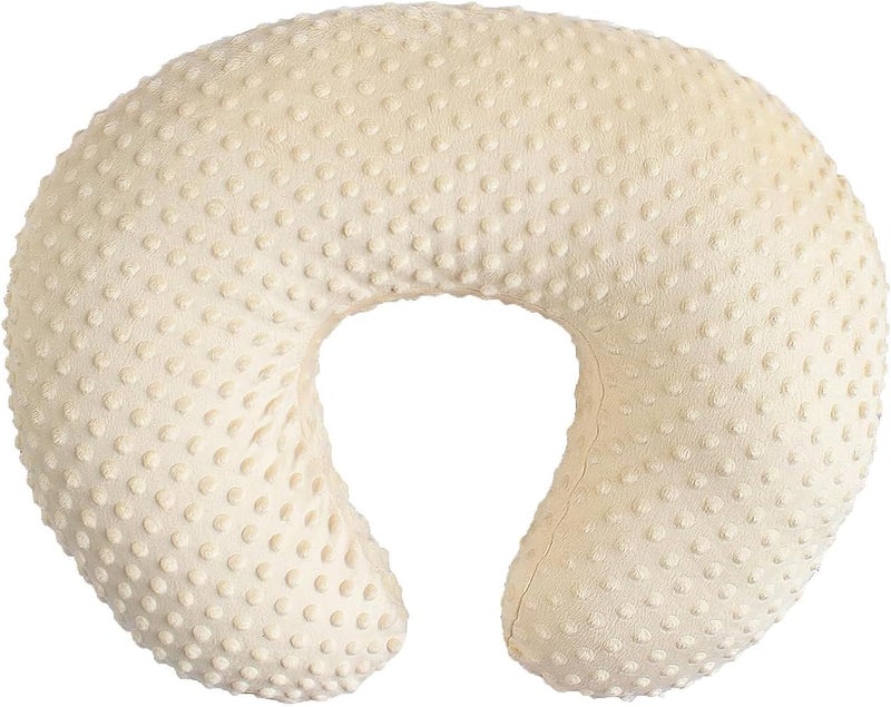 iEvolve Minky Nursing Pillow Cover Breast Feeding Pillow Cover Slipcover U Shape for Baby Boy Girl,Cover Only(LightBeige) - Image 1